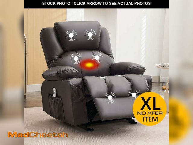 Lot 74-14321895 - JONPONY Manual Recliner Chair with Heat Therapy and Massage Function, Heavy Duty Reclining Mechanism...