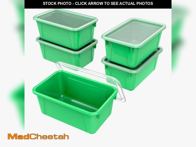 Lot 74-12098525 - Storex Small Cubby Bins - Plastic Storage Containers for Classroom with Non-Snap Lid, 12.2 x 7.8 x 5...