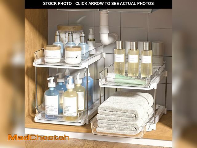 Lot 74-13542035 - Delamu 2-Tier Multi-Purpose Bathroom Under Sink Organizers and Storage, Stackable Kitchen Pantry Org...