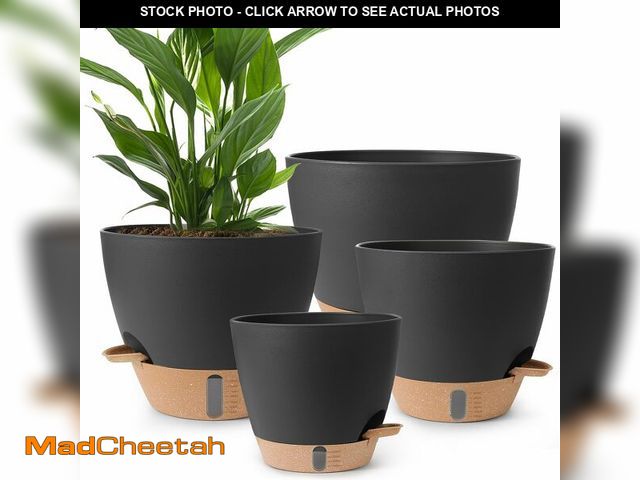 Lot 74-14213317 - Self Watering Pots for Indoor Plants 12/10/9/8 Inch Large Plastic Self Watering Flower Pots Indoor O...