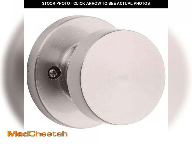 Lot 74-5466659 - Kwikset Pismo Round Satin Nickel Dummy Door Knob Featuring Microban Antimicrobial Technology - UNUSE...