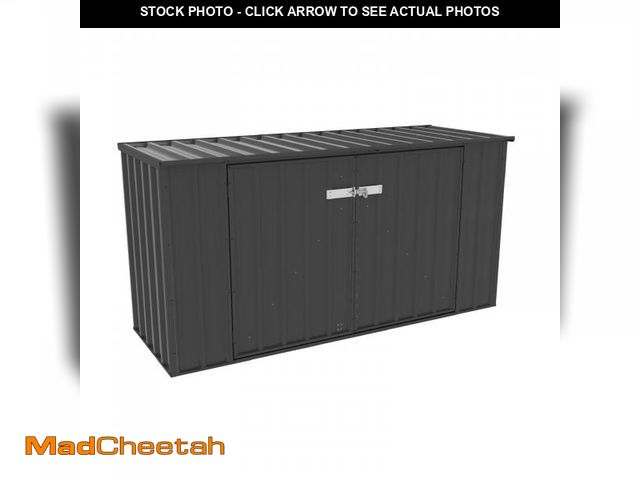 Lot 74-12160554 - (MISSING HARDWARE) Absco Utility 7.5 Ft. x 2.5 Ft. Garbage Can Metal Storage Shed DIY Galvanized Ste...
