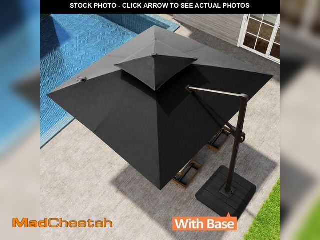 Lot 74-14115469 - Pellebant 10 ft. x 10 ft. Outdoor Aluminum 360ÃâÃÂ° Rotation Offset Cantilever Patio Umbrella in...
