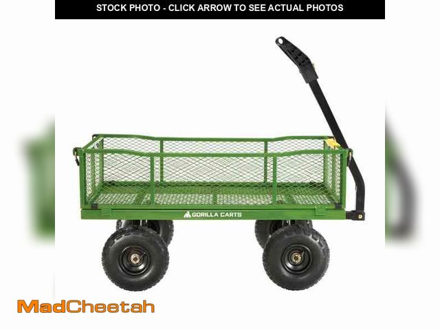 Lot 74-12851644 - (MISSING HARDWARE) GORILLA CARTS 4 cu. ft., 900 lbs. Heavy-Duty Steel Utility Garden Cart, 4 cu. ft....