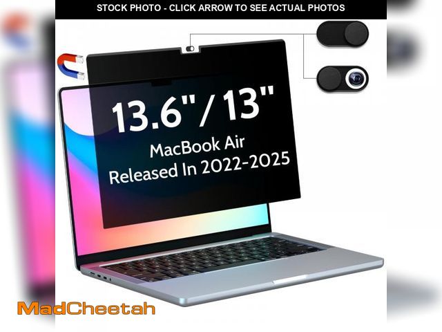 Lot 74-12311518 - Peslv Magnetic Privacy Screen for Macbook Air 13.6/13 Inch (2022-2025, M2, M3, M4), Removable Matte ...