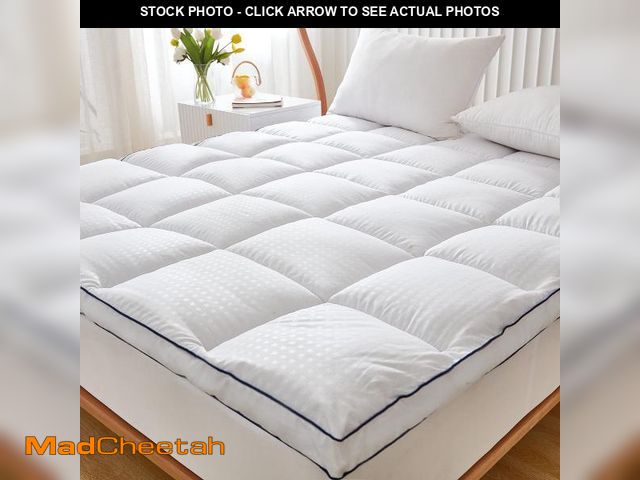 Lot 74-12480135 - Justlet FGLGK Extra Thick King Mattress Topper Cooling Mattress Pad Cover 2 Inch Deep Pocket Soft Br...