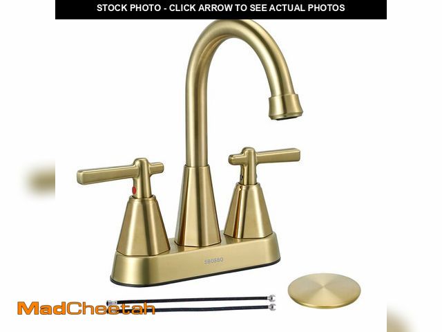 Lot 74-12874448 - Bathroom Sink Faucet, SBOSBO 4 Inch Bathroom Faucet for Sink 3 Hole, 2 Handle Sink Faucet with Pop U...