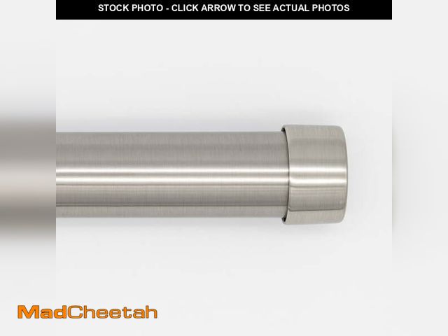 Lot 74-12687541 - Better Homes &amp; Gardens 1" Plated Brushed Nickel Cap Adjustable Single Curtain Rod Set, 42"-120" ...