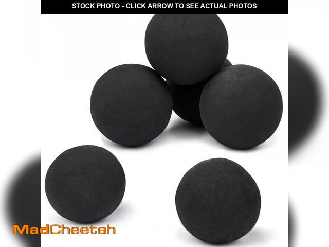 Lot 74-12216341 - GRISUN Ceramic Fire Balls, 5 Inch Set of 6 Round Fire Stones for Natural or Propane Fireplace, Reusa...