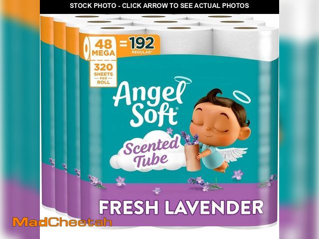 Lot 74-14304570 - Angel Soft Toilet Paper with Fresh Lavender Scented Tube, 48 Mega Rolls = 192 Regular Rolls, Soft an...