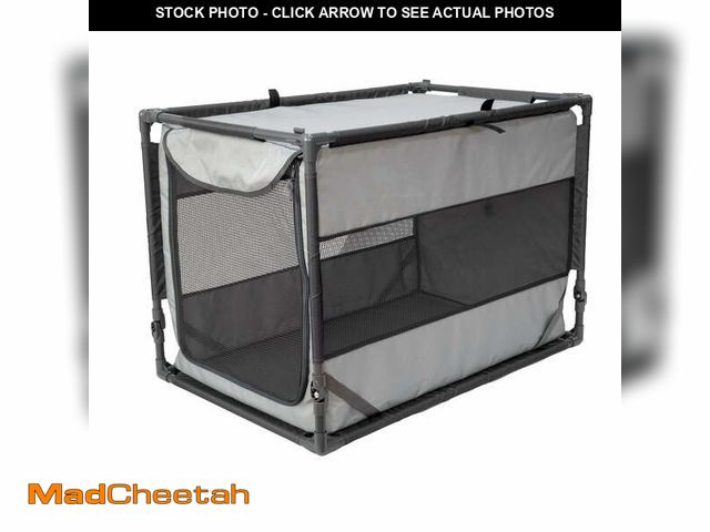 Lot 74-12688362 - SportPet Portable Folding Large Dog Crate with Mesh Panels, 70 lb Capacity, Gray - UNUSED