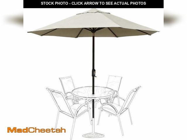 Lot 74-14350353 - EliteShade 9 ft. Beige Octagon Market and Table Patio Umbrella - UNUSED