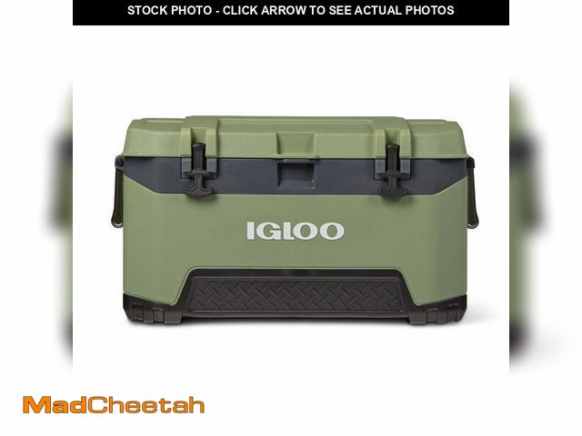 Lot 74-12800183 - Igloo 72 QT BMX Ice Chest Cooler with Cool Riser Technology, Oil Green - USED