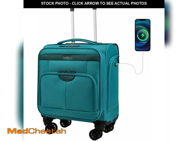 Lot 74-13710650 - TIAWOLT 16 Inch Underseat Carry on Luggage With Wheels Softside Lightweight Compact Business Suitcas...