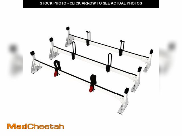 Lot 74-13578713 - Vanhoxcci Cargo Van Roof Ladder Rack Fit for Ram Promaster 2013-2025, Steel White 3 Bars, Surprise f...