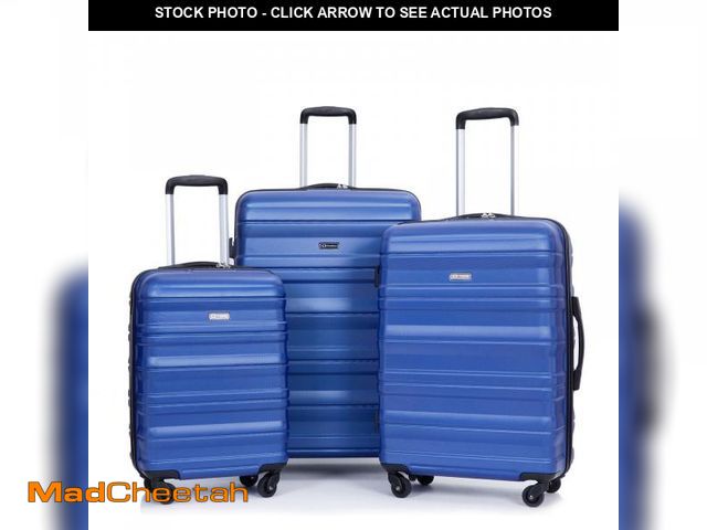 Lot 74-12480474 - Tripcomp Hardside Luggage Set 3-Piece Set(21/25/29) Lightweight Suitcase 4-Wheeled Suitcase Set(Blue...