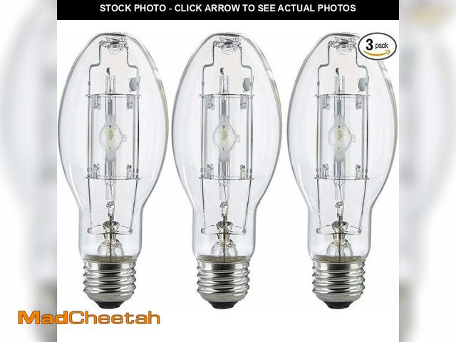 Lot 74-14277849 - Bluex Bulbs 3 Pack MP100/U/MED 100 Watt Metal Halide ED17 Bulb, Medium Base, Clear Metal Halide Bulb...