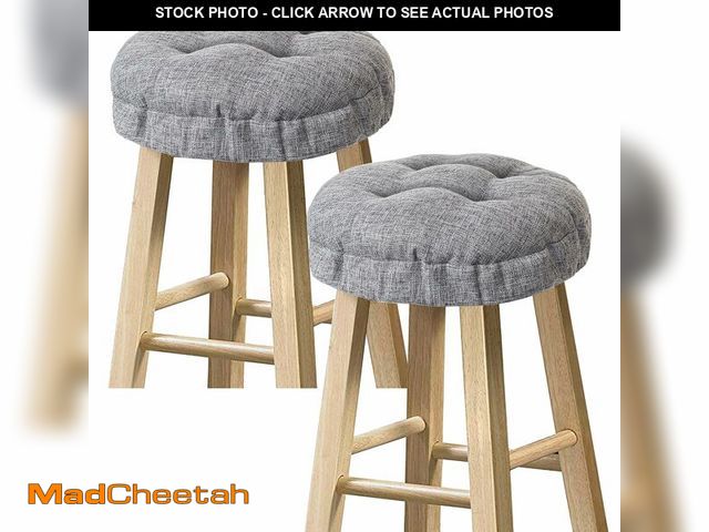 Lot 74-12706137 - Sunlit Bar Stool Covers - Set of 2 Round Bar Stool Seat Covers, Soft and Cushioned Bar Chair Covers,...