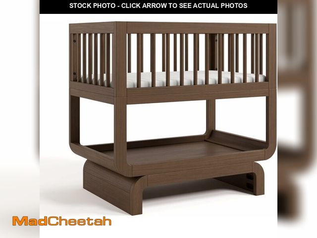 Lot 74-12760503 - Storkcraft Santorini Deluxe 3-in-1 Convertible Bassinet (Hazelnut) - GREENGUARD Gold Certified Wood ...