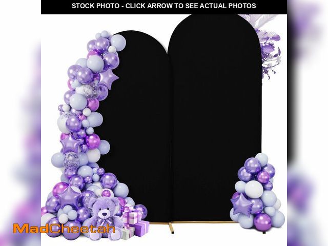 Lot 74-13721315 - Wedding Arch Cover Spandex Arch Backdrop Cover 7.2FT,6FT Set of 2 Arch Covers Stretchy Backdrop for ...
