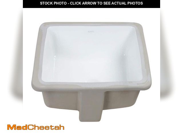 Lot 74-12775271 - Ruvati Krona 16 in. x 14 in. Undermount Bathroom Sink in White Porcelain - UNUSED