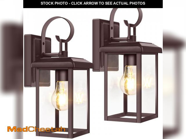 Lot 74-12112021 - BesLowe 2-Pack Outdoor Wall Light Fixtures, Exterior Lighting Fixtures Wall Mount, Waterproof Porch ...