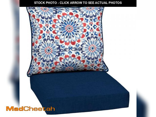 Lot 74-12517641 - ARDEN 24 in. x 24 in. 2-Piece Deep Seating Outdoor Lounge Chair Cushion in Clark Blue - UNUSED