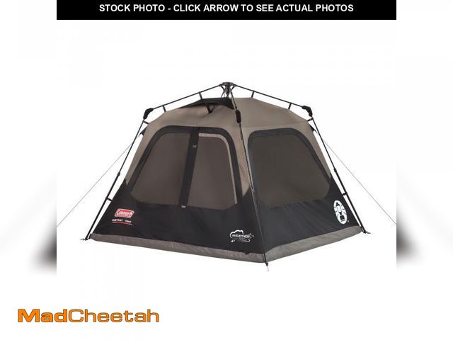Lot 74-12144183 - Coleman 4-Person Cabin Camping Tent with Instant Setup - Brown - USED