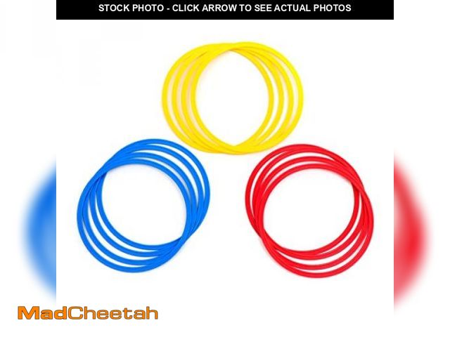 Lot 74-12366380 - Trademark Innovations Speed and Agility Training Rings (Set of 10), Multi Color, 16-Inch - UNUSED