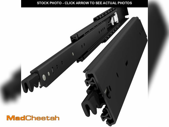 Lot 74-13070773 - VADANIA 48" Ultra Heavy Duty Drawer Slide with Lock #VD2576-b, 3" Widening Black-electroplated Cold-...