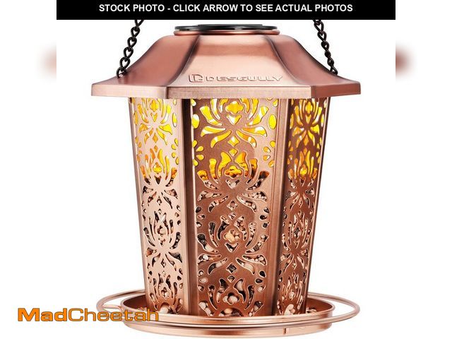 Lot 74-13630236 - Solar Bird Feeders for Outdoors Hanging - Premium Grade Metal Bird Feeder, Chew-Proof, Weather and W...