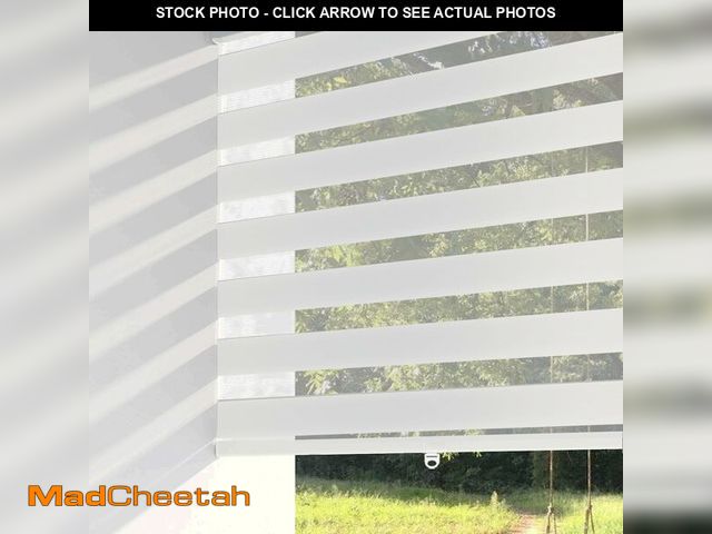 Lot 74-12694102 - Shadesu Cordless Zebra Blinds for Windows, 57" W x 72" H, White, Dual Layer Free-Stop Zebra Shades, ...
