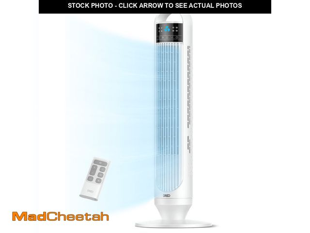 Lot 74-13818991 - DREO Tower Fans for Home, 32" Standing Floor Fan, 26 Ft/S Bladeless Fan with Remote, 90Â° Oscillatin...