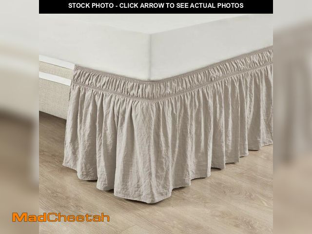 Lot 74-13545536 - Lush Decor Ruched Ruffle Elastic Easy Wrap Around Bed Skirt Single Queen/King/Cal King Neutral - Que...