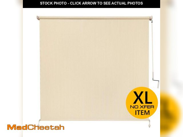 Lot 74-14373894 - Coolaroo Sesame UV Blocking Fade Resistant Fabric Exterior Roller Shade 72 in. W x 72 in. L - UNUSED