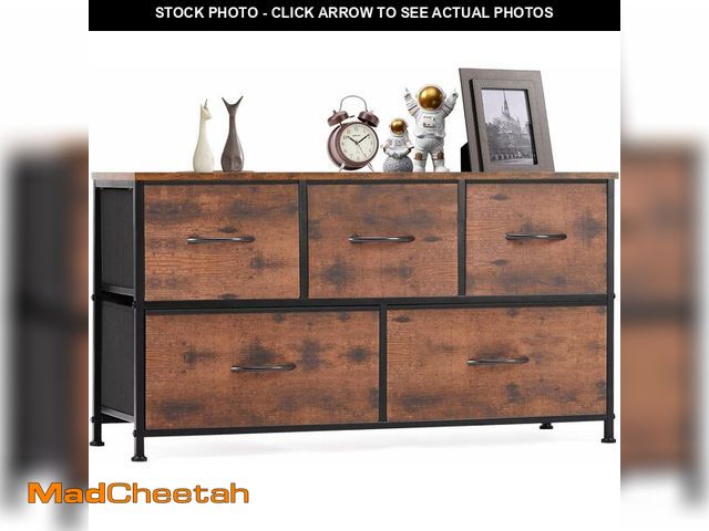 Lot 74-12664544 - OLIXIS Dresser for Bedroom with 5 Drawers, Wide Chest of Drawers, Fabric Bedroom Dresser with Drawer...