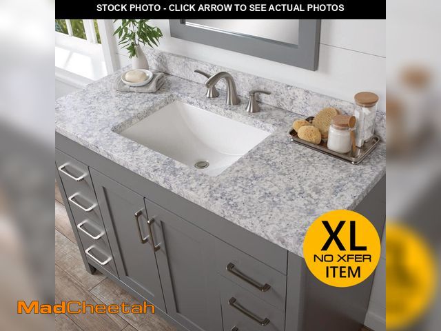 Lot 74-12663445 - Home Decorators Collection 49 in. W x 22 in. D Cultured Marble White Rectangular Single Sink Vanity ...