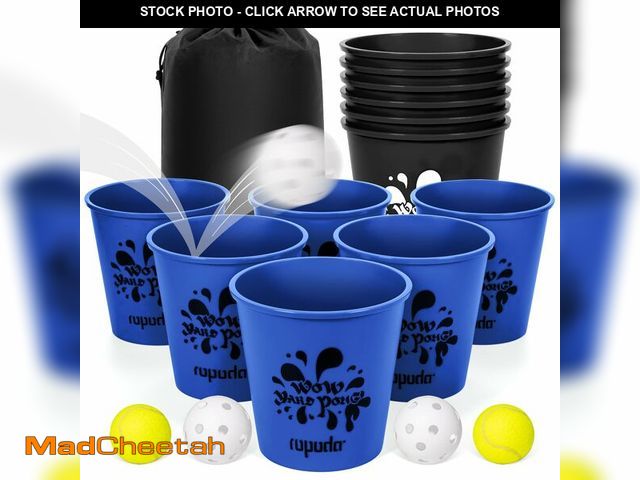 Lot 74-14213095 - ropoda Giant Yard Pong,Yard Games with Durable Buckets and Balls, Outdoor Game with Carry Bag for Th...