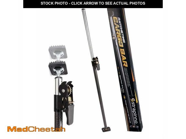 Lot 74-13053353 - Strapinno - Ratcheting Cargo Bar 44"-74", Non-Slip Truck Bed Divider, Easy Setup, Strong 1.25" Tube,...