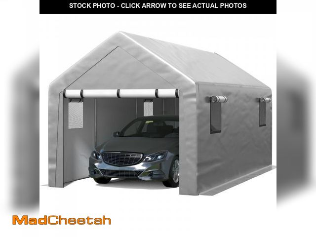 Lot 74-12160344 - Jocoevol Carport 10x20 ft Heavy Duty with Roll-up Windows, Portable Garage with Removable Sidewalls ...