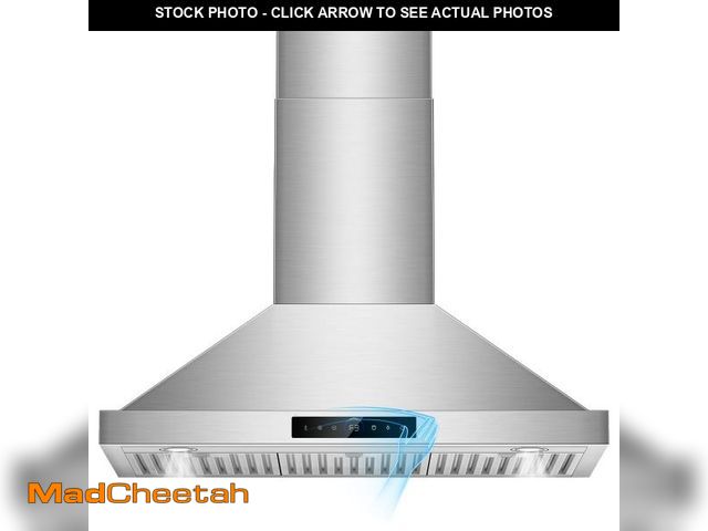 Lot 74-12161932 - 36 inch Range Hood Wall Mount, 1200 CFM with 4-Speed Gesture Sensing &amp; Touch Control, Stainless ...
