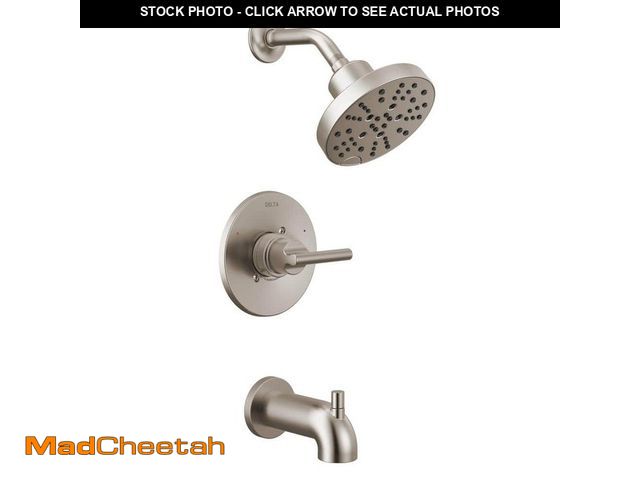 Lot 74-14222693 - Delta Nicoli H2OKinetic Slim Handle Single-Handle 5-Spray Tub and Shower Faucet 1.75 GPM in Brushed ...