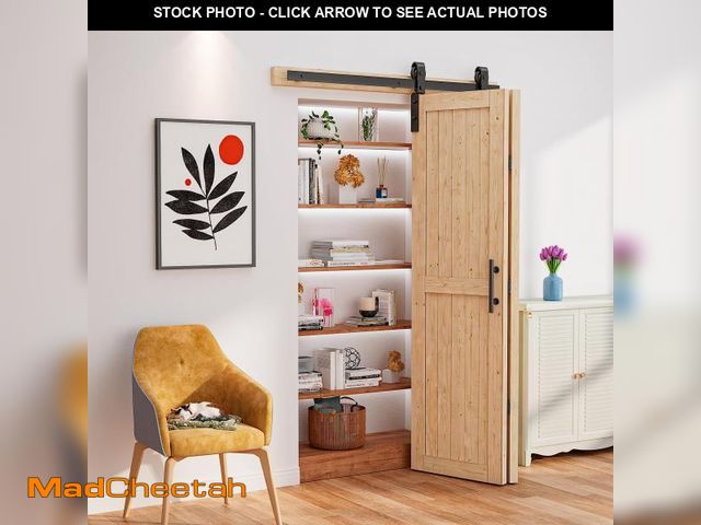 Lot 74-12488411 - (MISSING HARDWARE,) JZVXX 48"x84" No-Assembly Bi fold Barn Door, with 52" Bifold Barn Door Hardware ...