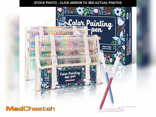 Lot 74-14215392 - Xipan Acrylic Gel Pens for Coloring, 168 Pack Colored Gel Pens for Black Paper &amp; White Paper, 0....