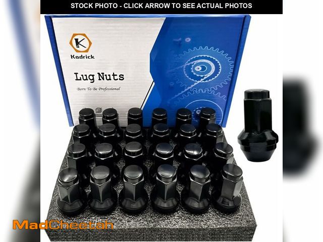 Lot 74-10896271 - 24Pcs Kadrick M14x2 Lug Nuts for F150 2004-2014,One-Piece Solid Black OEM Factory Style Wheel Nuts C...