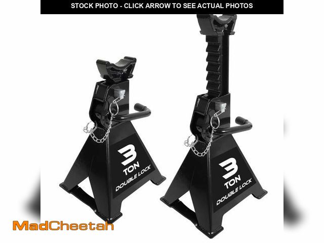 Lot 74-14081013 - DAYTONA 6 ton Heavy Duty Ratcheting Jack Stands, Black - UNUSED