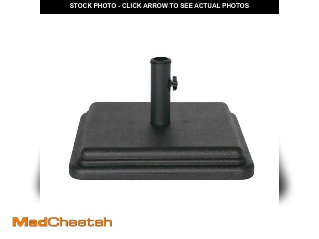 Lot 74-14344398 - US Weight 40 lbs. Prefilled Concrete Square Outdoor Patio Umbrella Base in Black - UNUSED