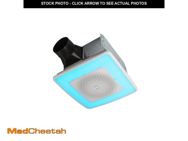 Lot 74-12517698 - Commercial Electric 80 /110 CFM Ceiling Mount Room Side Installation Smart Bathroom Exhaust Fan and ...
