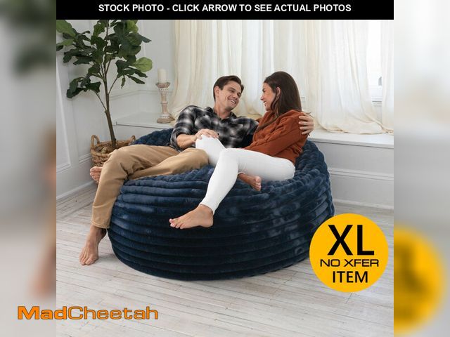 Lot 74-13069064 - 5 Foot Large Bean Bag w/ Removable Cover Navy Blue - UNUSED