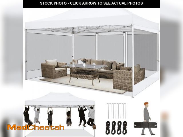 Lot 74-12155451 - HOTEEL 10x15 Heavy Duty Canopy Tent, Pop up Canopy with Sidewalls ,Waterproof Ez up Canopy with Side...